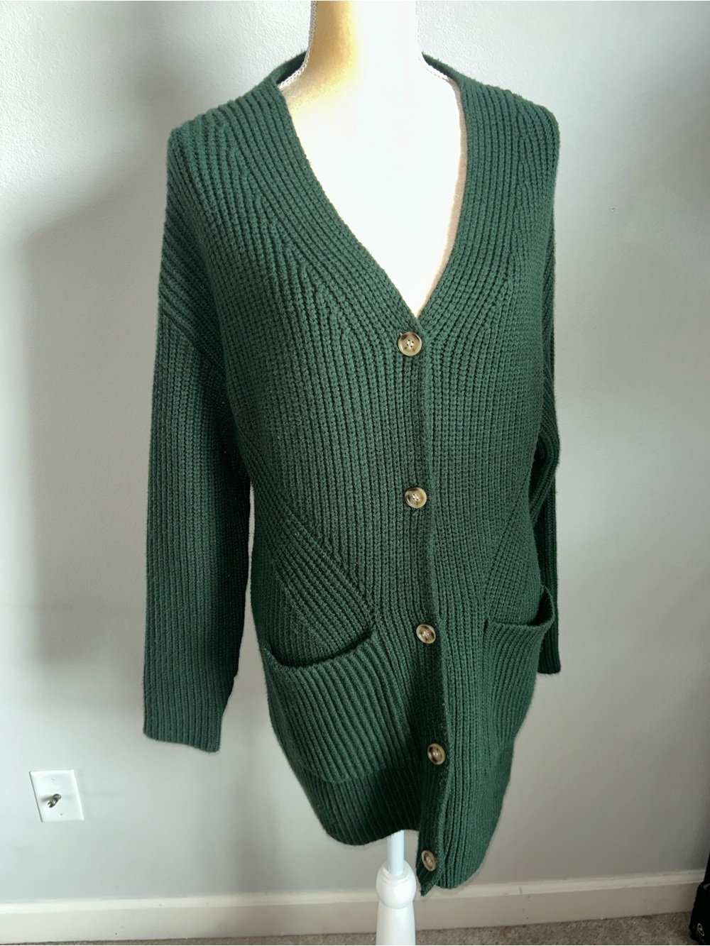 NWT 78&Sunny Pacific Button Front Cardigan in Hunter Green Sz L